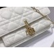 Dior Lady Dior Chain Pouch In White Cannage Lambskin