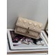 Dior Lady Dior Chain Pouch In Beige Cannage Lambskin