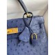 Hermes Kelly Sellier 28 Handmade Bag In Blue Iris Ostrich Leather