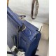 Hermes Kelly Sellier 28 Handmade Bag In Blue Iris Ostrich Leather