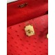 Hermes Kelly Sellier 28 Handmade Bag In Red Ostrich Leather