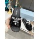 Prada Women's Slides Embroidered With Sequins