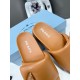 Prada Slides In Brown Soft Padded Nappa Leather