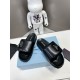 Prada Slides In Black Soft Padded Nappa Leather