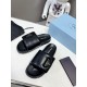 Prada Slides In Black Soft Padded Nappa Leather