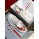 Prada Women's Macro Sneakers In White and Red Leather