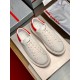 Prada Women's Macro Sneakers In White and Red Leather