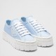 Prada Double Wheel Sneakers In Blue Nylon Gabardine