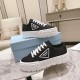 Prada Double Wheel Sneakers In Black Nylon Gabardine