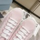 Prada Double Wheel Sneakers In Pink Nylon Gabardine