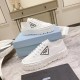 Prada Double Wheel Sneakers In White Nylon Gabardine