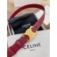 Celine Medium Triomphe Belt 25MM in Bordeaux Calfskin