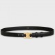 Celine Medium Triomphe Belt 25MM in Black Calfskin