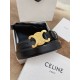 Celine Medium Triomphe Belt 25MM in Black Calfskin