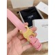 Celine Medium Triomphe Belt 25MM in Pink Calfskin