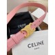 Celine Medium Triomphe Belt 25MM in Pink Calfskin