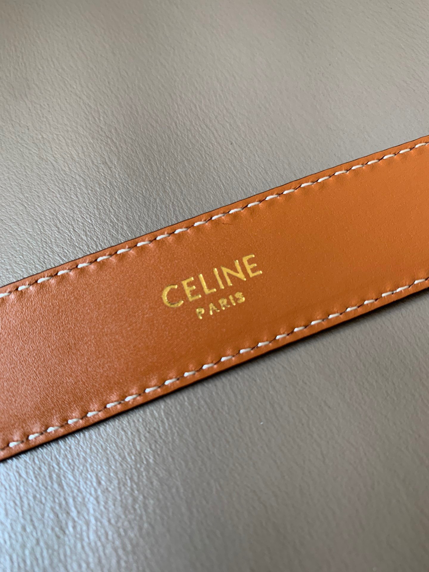 Celine Medium Cuir Triomphe Belt 25MM in Brown Calfskin