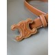 Celine Medium Cuir Triomphe Belt 25MM in Brown Calfskin