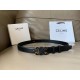 Celine Medium Cuir Triomphe Belt 25MM in Black Calfskin