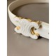 Celine Medium Cuir Triomphe Belt 25MM in White Calfskin