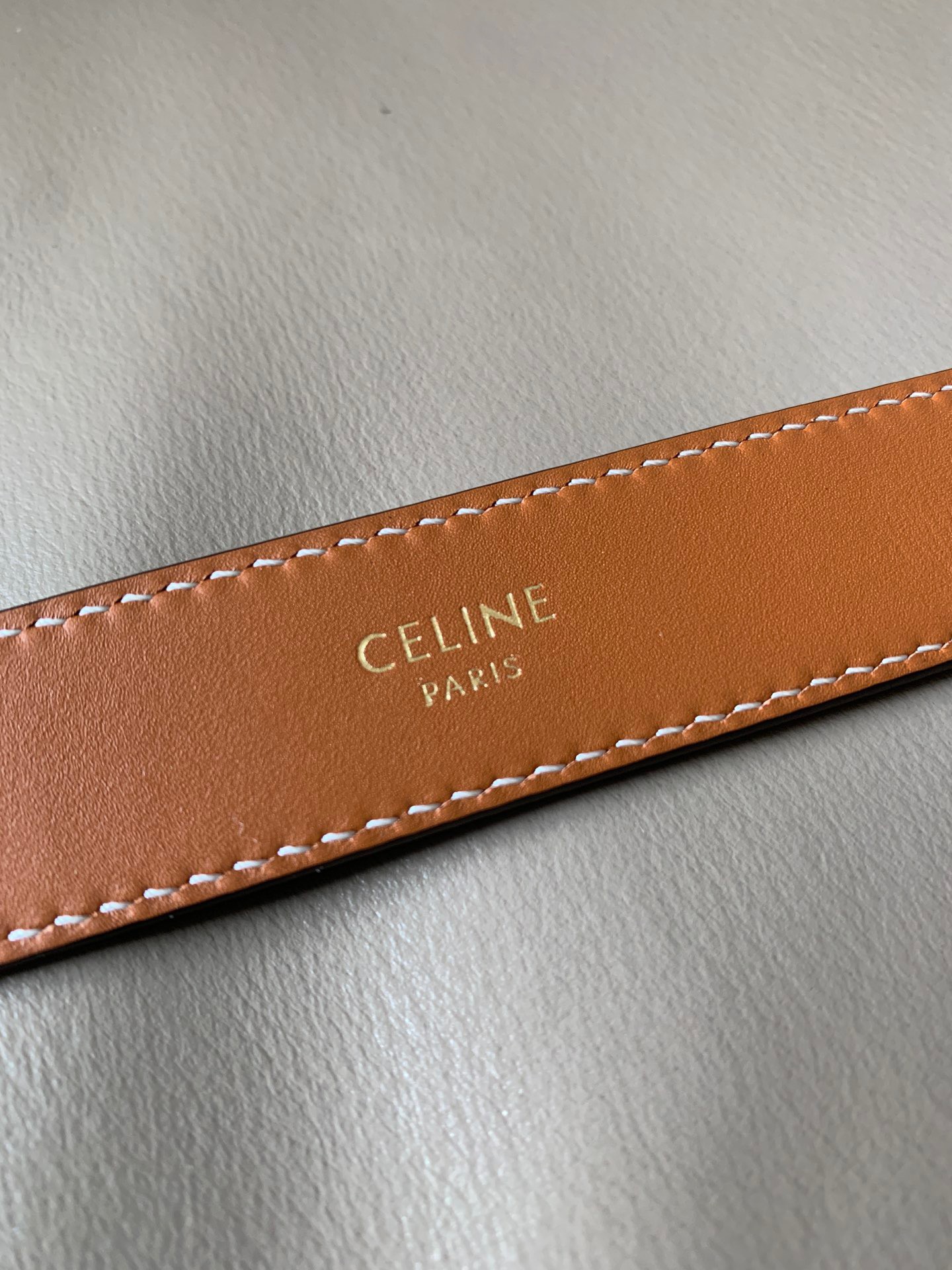 Celine Medium Triomphe Belt 25MM in Tan Triomphe Canvas