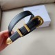 Celine Medium Western Belt 25MM in Black Calfskin