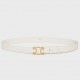 Celine Medium Triomphe Frame Belt 25MM in White Calfskin