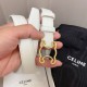 Celine Medium Triomphe Frame Belt 25MM in White Calfskin