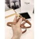 Celine Small Triomphe Belt 18MM in Brown Calfskin