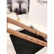 Celine Small Triomphe Belt 18MM in Brown Calfskin