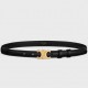 Celine Small Triomphe Belt 18MM in Black Calfskin