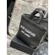 Saint Laurent Rive Gauche Tote Bag in Black Raffia Crochet