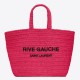 Saint Laurent Rive Gauche Tote Bag in Neon Pink Raffia Crochet