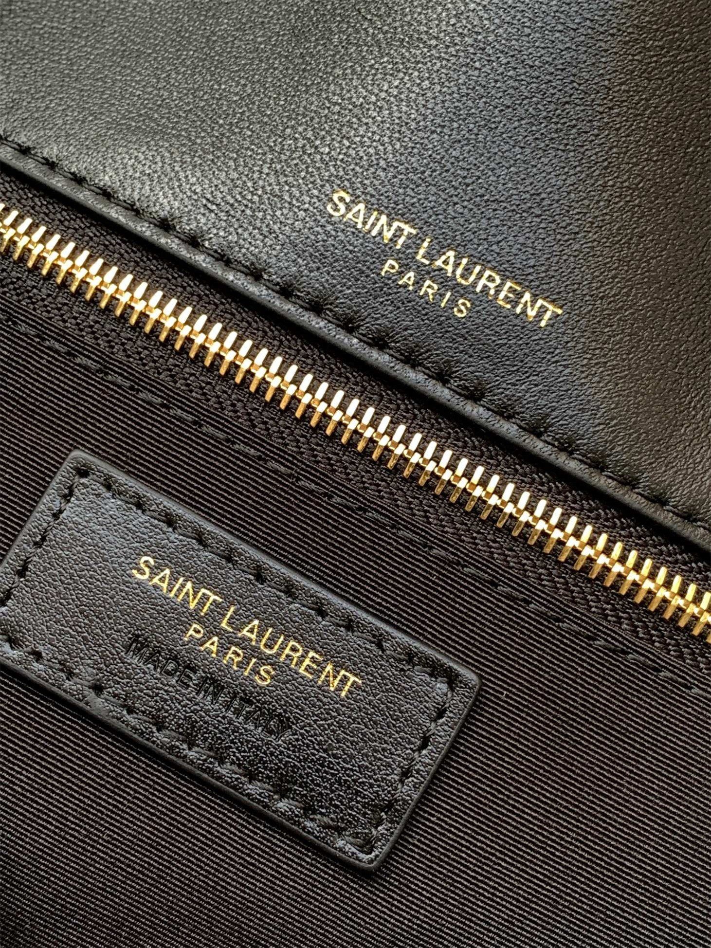 Saint Laurent Calypso Shoulder Bag In Black Lambskin