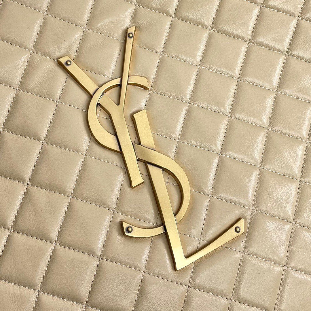 Saint Laurent Icare Maxi Shopping Bag In Beige Quilted Lambskin