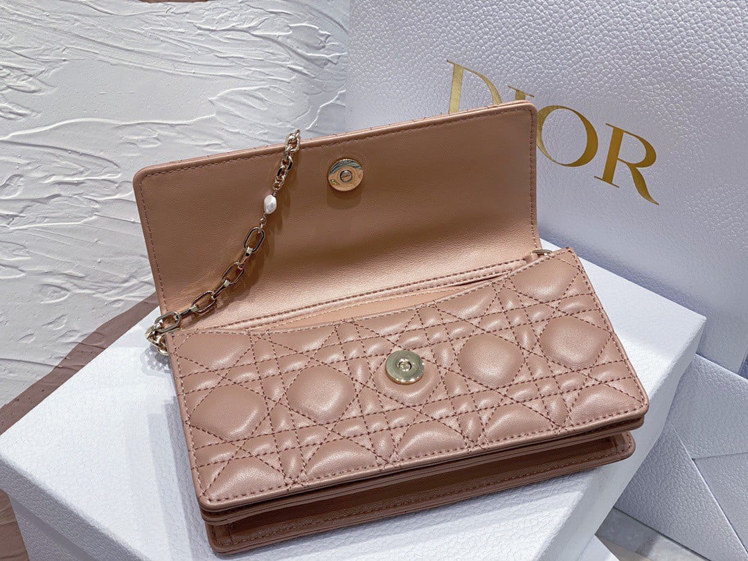 Dior Miss Dior Mini Bag In Poudre Cannage Lambskin