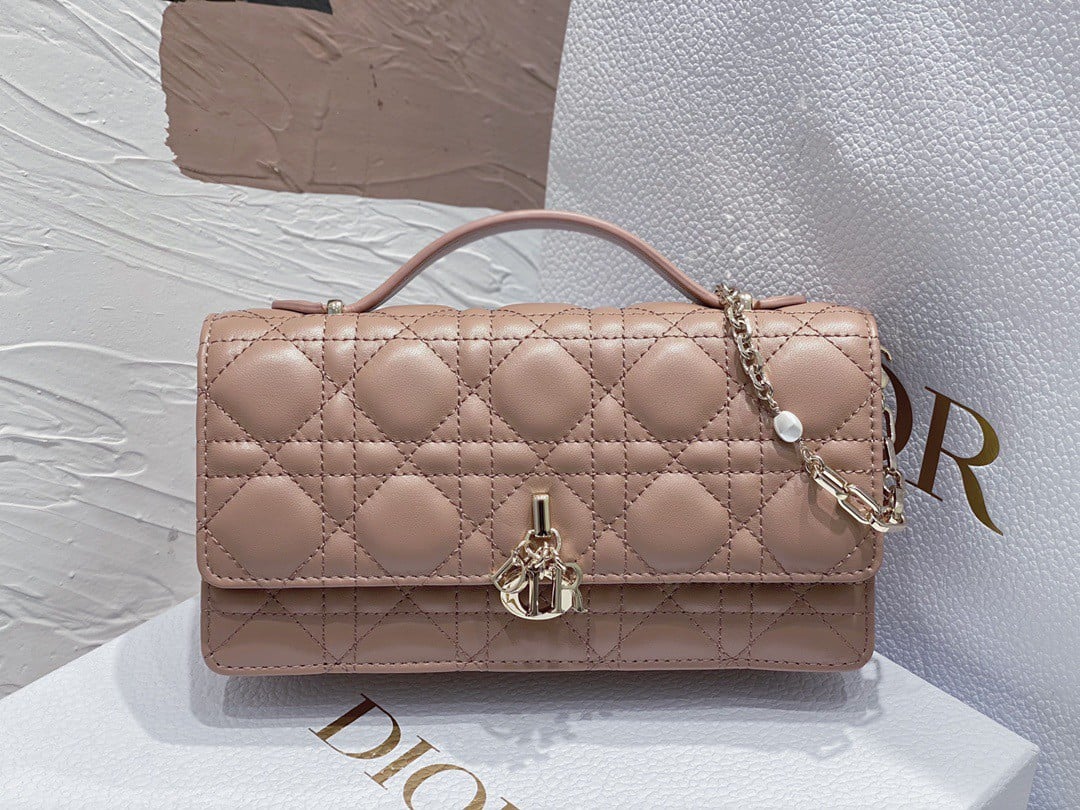 Dior Miss Dior Mini Bag In Poudre Cannage Lambskin