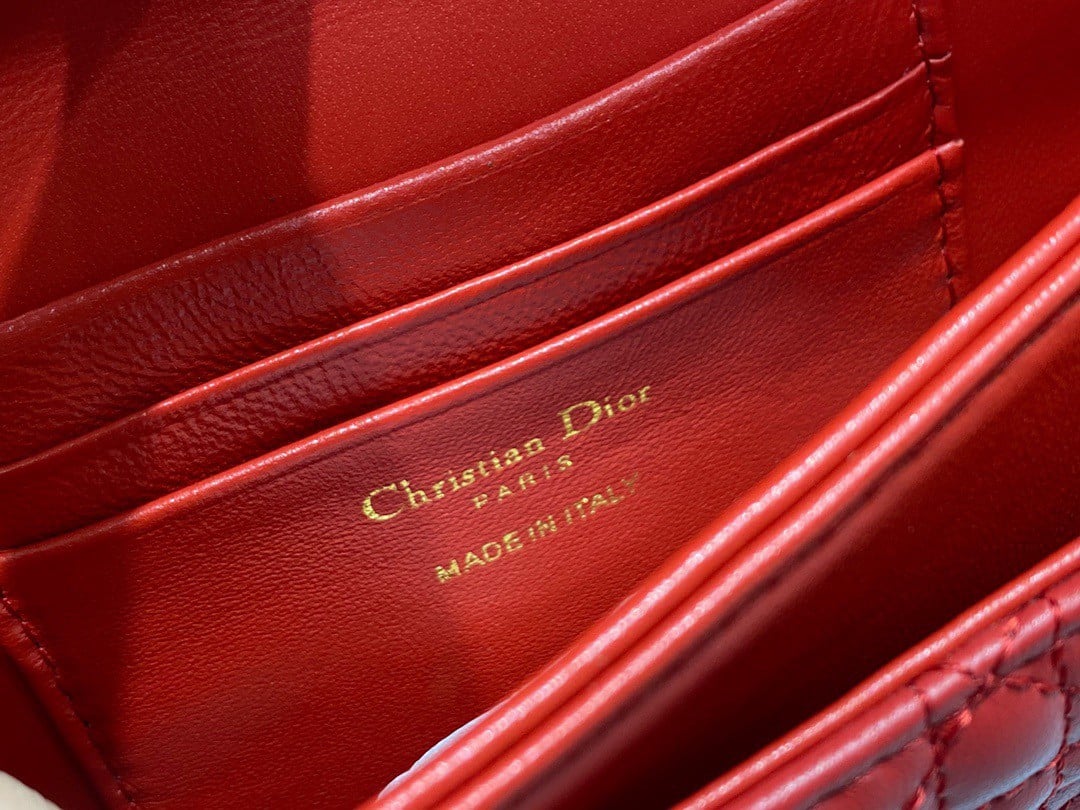 Dior Miss Dior Mini Bag In Red Cannage Lambskin