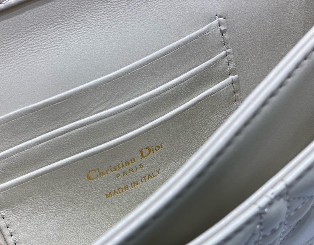 Dior Miss Dior Mini Bag In White Cannage Lambskin