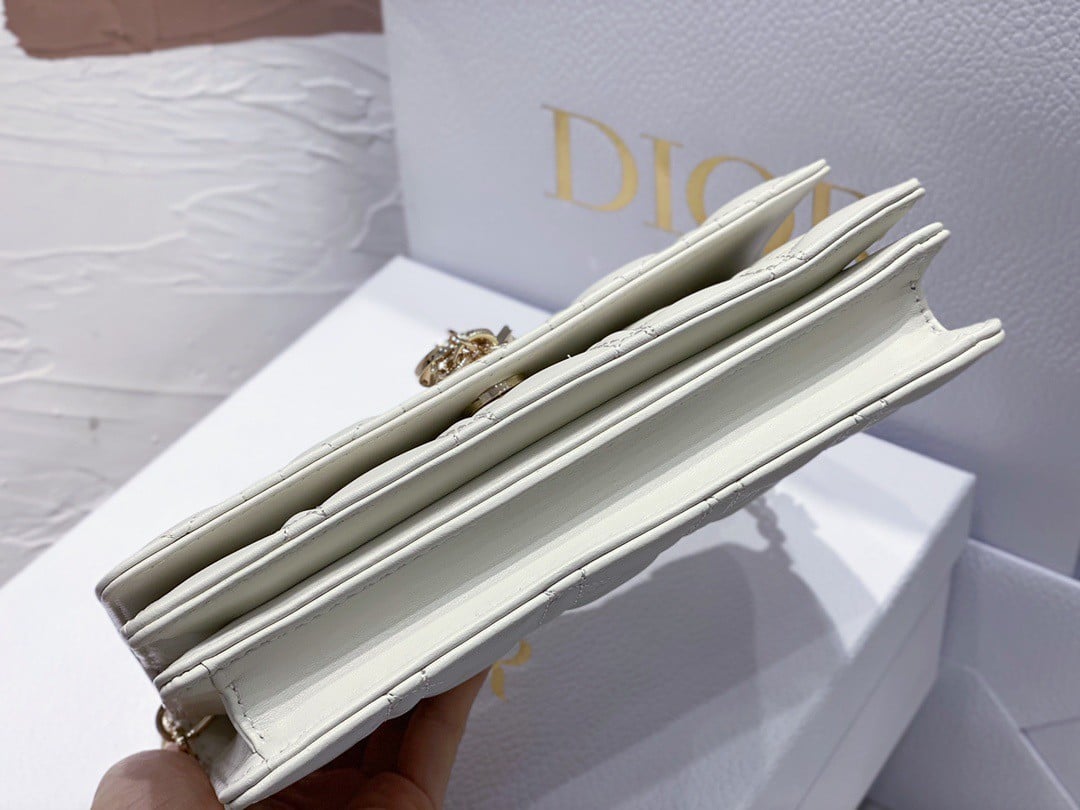 Dior Miss Dior Mini Bag In White Cannage Lambskin