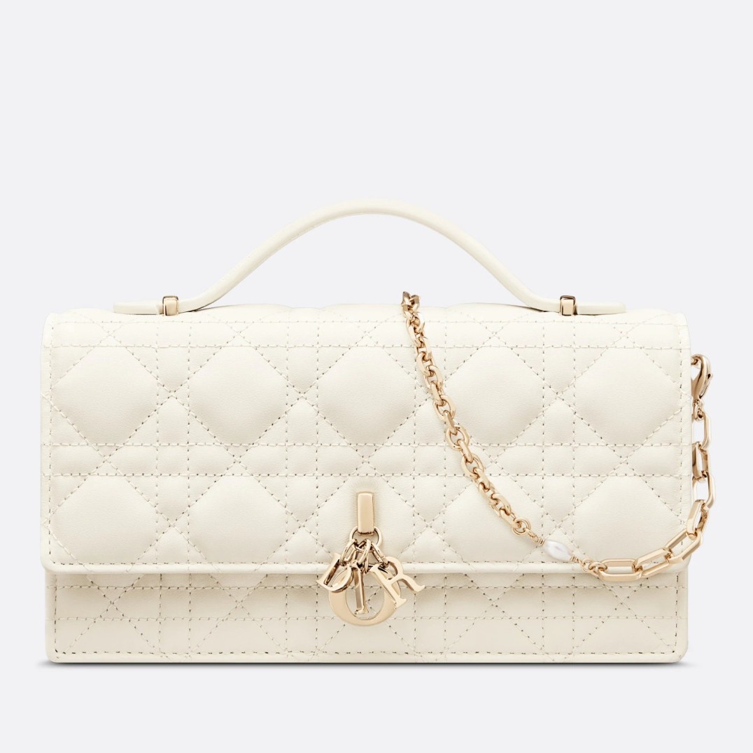 Dior Miss Dior Mini Bag In White Cannage Lambskin