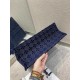 Dior Large Book Tote Bag In Blue Cannage Embroidered Velvet