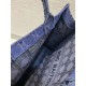 Dior Large Book Tote Bag In Blue Cannage Embroidered Velvet