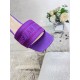 Dior Dway Heeled 35MM Slides in Purple Embroidered Satin and Cotton