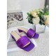 Dior Dway Heeled 35MM Slides in Purple Embroidered Satin and Cotton