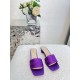 Dior Dway Heeled 35MM Slides in Purple Embroidered Satin and Cotton