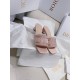 Dior Dway Heeled 35MM Slides in Blush Metallic Thread Embroidered Satin