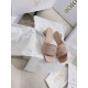 Dior Dway Heeled 35MM Slides in Blush Metallic Thread Embroidered Satin