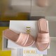 Dior Every-D Slides In Pink Embossed Lambskin