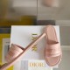 Dior Every-D Slides In Pink Embossed Lambskin